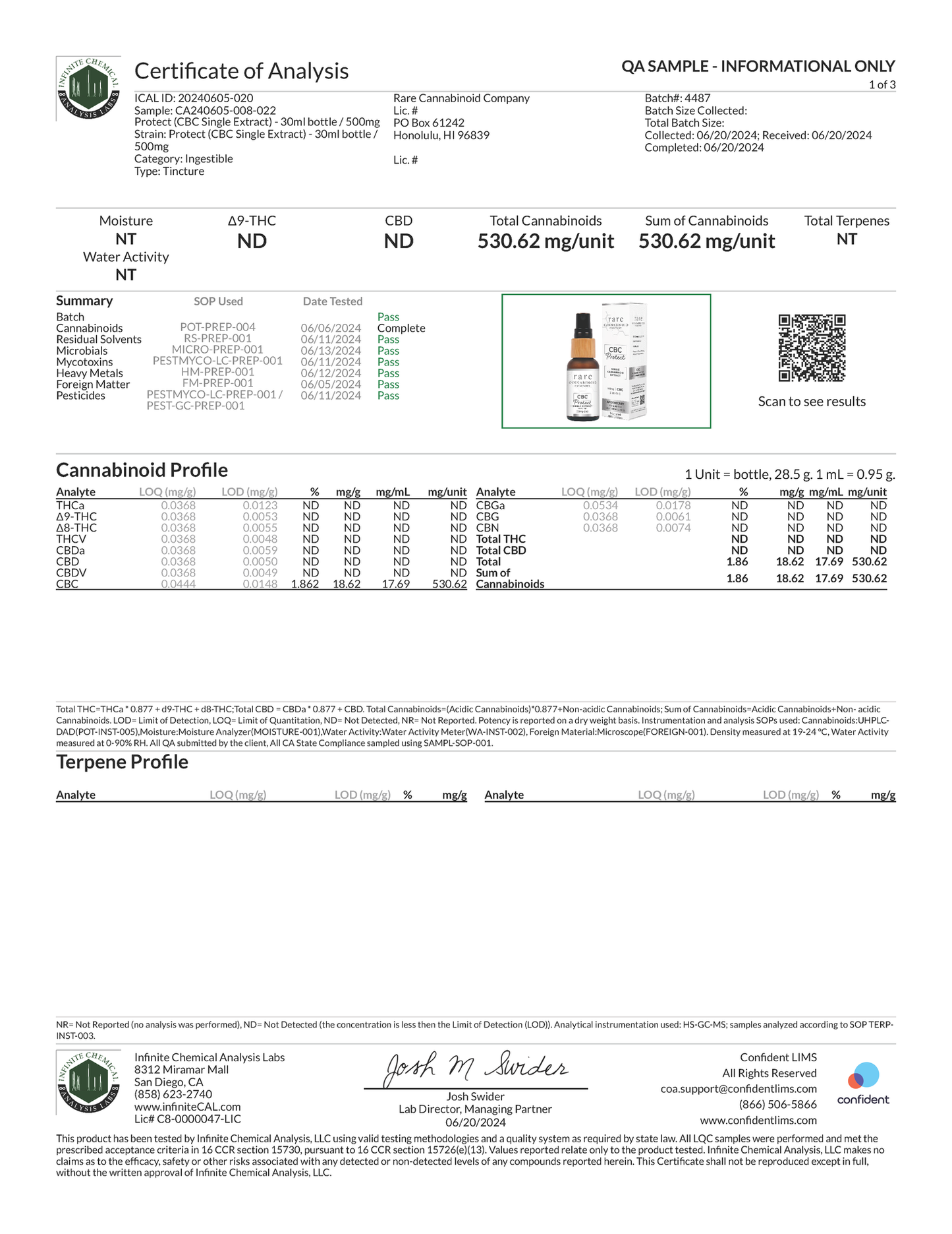 Rare Cannabinoid - CBC Protect - 500MG