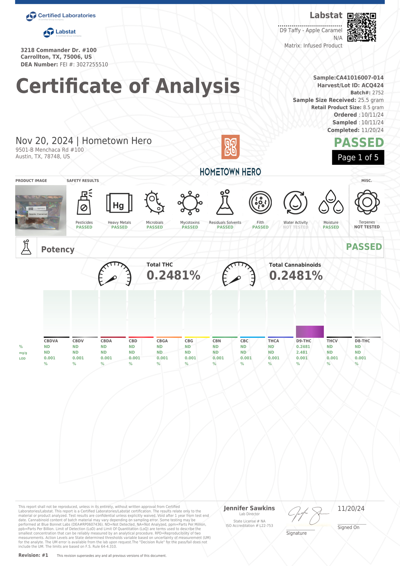 Hometown Hero - Caramel Apple - 20 mg D9 - 30 ct