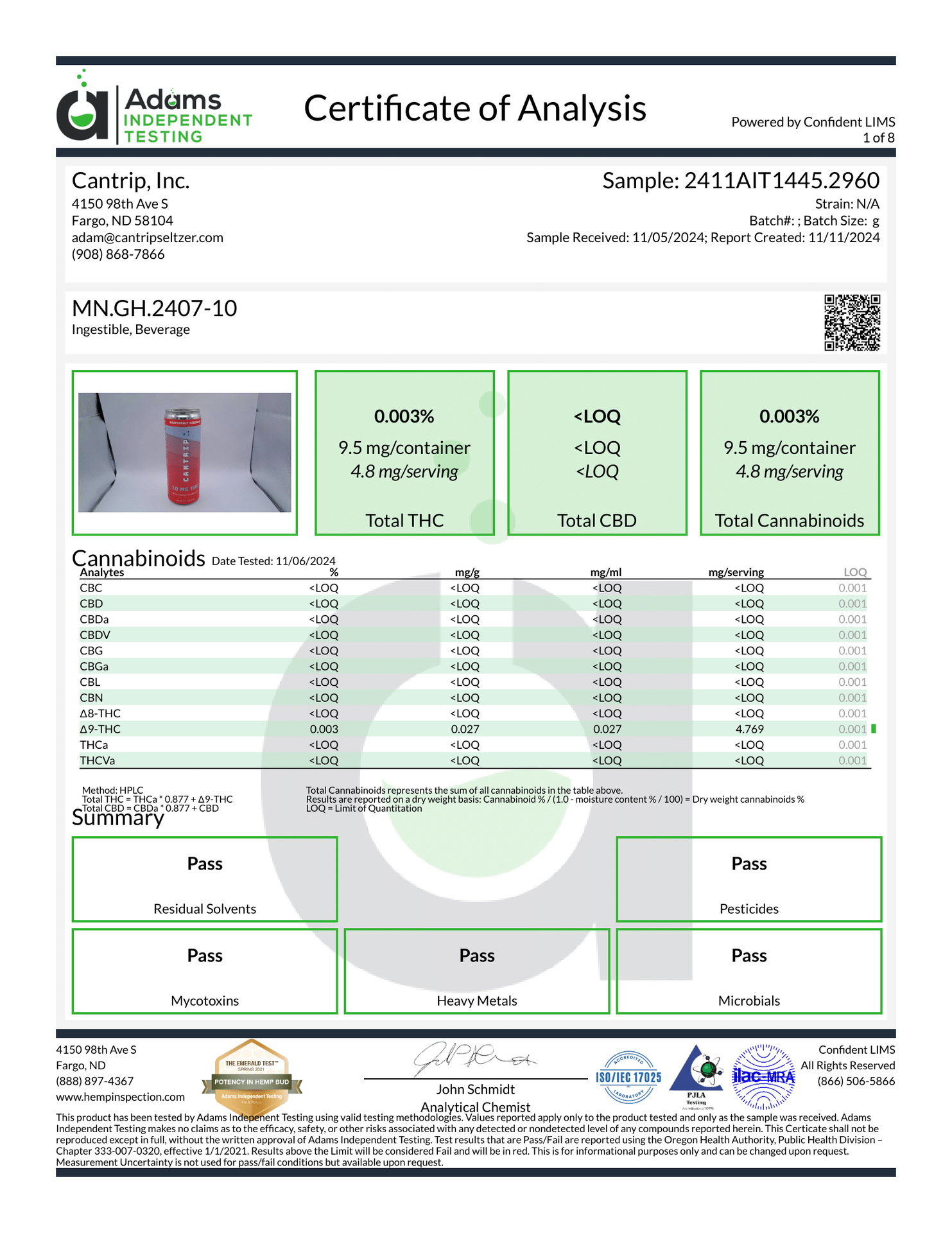 Cantrip Cannabis-Infused Seltzer and Sodas