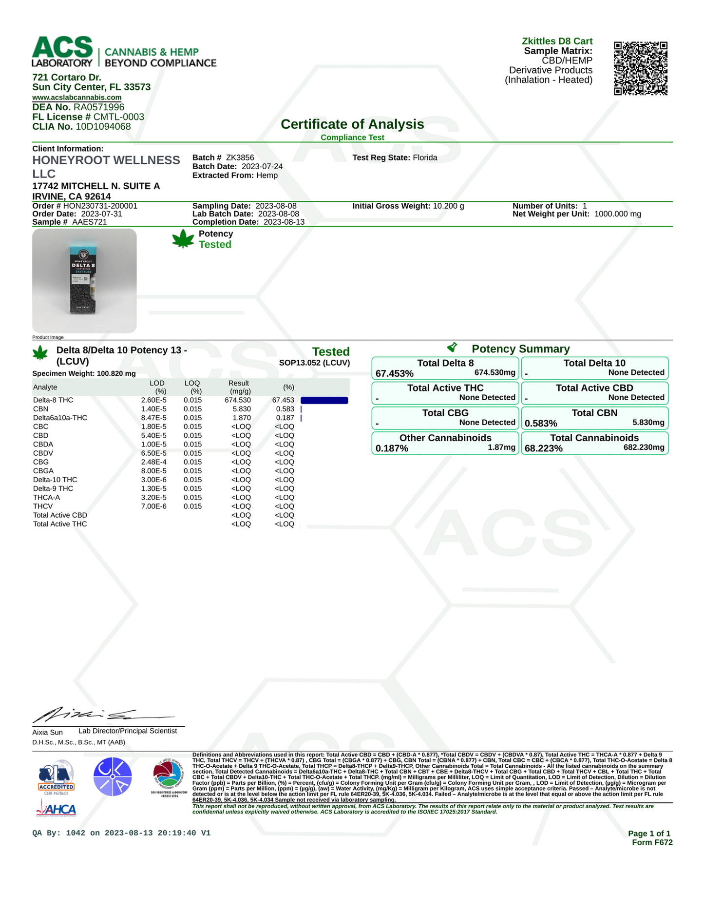 Honeyroot - 1ml D8 Disposable Vape Cartridges