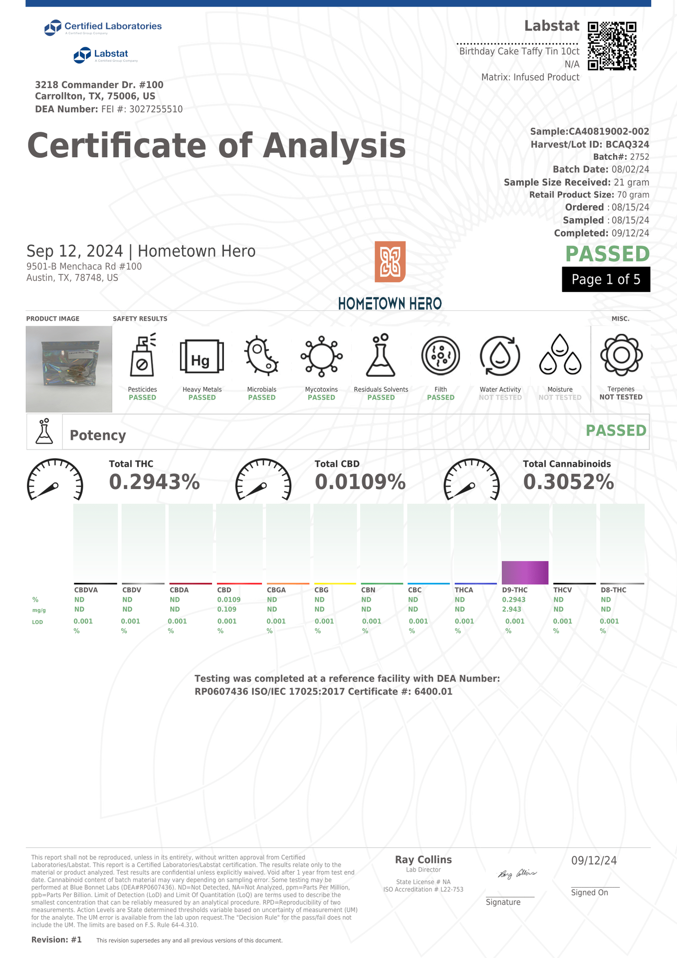 Hometown Hero - Salt Water Taffy - 15 mg D9 - 10 ct
