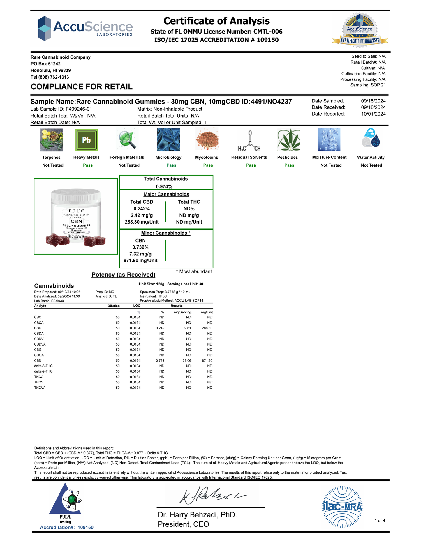 Rare Cannabinoid - CBN Sleep Gummies