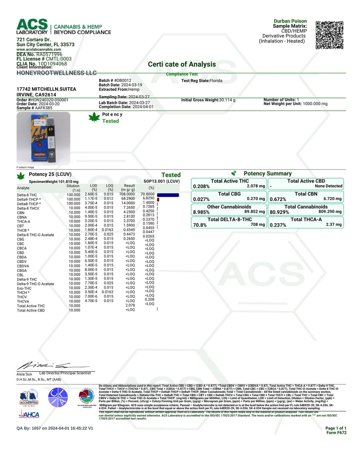 Honeyroot - Super Blend Disposable Vape (1g)